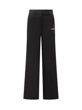 OFF-WHITE - Pantaloni Off-White Neri a Gamba Larga - Nero - LIDIASHOPPING® - Official Website
