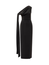 SOLACE LONDON - Abito Nero Monospalla Con Drappeggio Solace London - Nero - LIDIASHOPPING® - Official Website