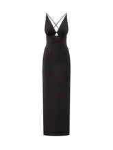 SOLACE LONDON - Solace London Black Long Dress With Crossed Straps - Black | Lidia Shopping | Official Website
