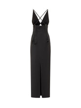 SOLACE LONDON - Solace London Black Long Dress With Crossed Straps - Black | Lidia Shopping | Official Website