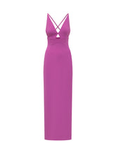 SOLACE LONDON - Solace London Fuchsia Long Dress With Crossed Straps - Pink | Lidia Shopping ® | Official Website