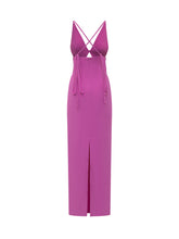 SOLACE LONDON - Solace London Fuchsia Long Dress With Crossed Straps - Pink | Lidia Shopping | Official Website