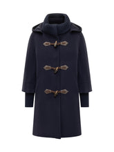 CINZIA ROCCA - Cinzia Rocca Coat with Toggles and Knit Collar - Blue | Lidia Shopping ® | Official Website