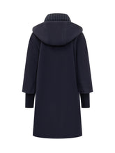 CINZIA ROCCA - Cinzia Rocca Coat with Toggles and Knit Collar - Blue | Lidia Shopping ® | Official Website