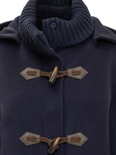 CINZIA ROCCA - Cinzia Rocca Coat with Toggles and Knit Collar - Blue | Lidia Shopping ® | Official Website