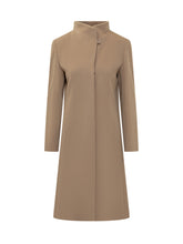 CINZIA ROCCA LORO PIANA - Cinzia Rocca Cappotto Minimal con Collo alla Coreana - Marrone | Lidia Shopping ® | Official Website