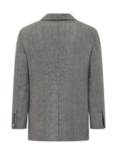 TOM FORD - Giacca Grigia in Lana con Motivo Chevron Tom Ford - Nero | Lidia Shopping ® | Official Website