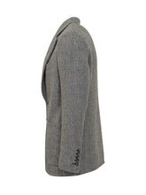 TOM FORD - Giacca Grigia in Lana con Motivo Chevron Tom Ford - Nero | Lidia Shopping | Official Website