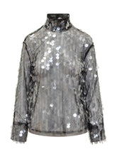 SEMICOUTURE - Semicouture Silver Sequin Top - Black - LIDIASHOPPING® - Official Website