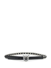 PINKO - Cintura Pinko in pelle nera con fibbia Love Birds gioiello - Nero - LIDIASHOPPING® - Official Website