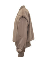 BOSS - Bomber in Misto Lana con Inserti in Raso Boss - Beige - LIDIASHOPPING® - Official Website