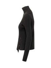 COURREGES - Courrèges Ribbed Turtleneck with Side Buttons - Black - LIDIASHOPPING® - Official Website