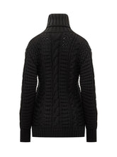 MONCLER GENIUS EDWARD ENNINFUL - 4 Moncler Edward Enninful Black Cable Knit Sweater - Black - LIDIASHOPPING® - Official Website