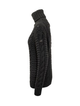 MONCLER GENIUS EDWARD ENNINFUL - 4 Moncler Edward Enninful Black Cable Knit Sweater - Black - LIDIASHOPPING® - Official Website