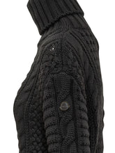 MONCLER GENIUS EDWARD ENNINFUL - 4 Moncler Edward Enninful Black Cable Knit Sweater - Black - LIDIASHOPPING® - Official Website