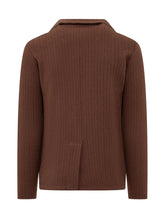 ALBARENA - Giacca Albarena in Maglia con Motivo Spigato - Marrone | Lidia Shopping ® | Official Website