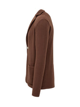 ALBARENA - Giacca Albarena in Maglia con Motivo Spigato - Marrone | Lidia Shopping ® | Official Website