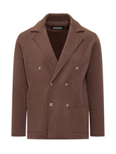 ALBARENA - Albanera Brown Double-Breasted Knit Jacket - Brown | Lidia Shopping ® | Official Website