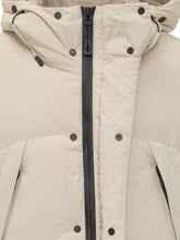 JG1 - Yves Salomon Beige Down Jacket with Hood - White - LIDIASHOPPING® - Official Website