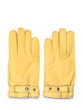 ALPO - Alpo Yellow Leather Gloves with Buckle - Yellow - LIDIASHOPPING® - Official Website