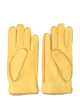 ALPO - Alpo Yellow Leather Gloves with Buckle - Yellow - LIDIASHOPPING® - Official Website
