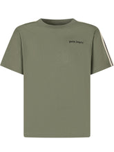 PALM ANGELS KIDS - Palm Angels Kids Green T-shirt with Side Stripes - Green | Lidia Shopping ® | Official Website
