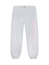 PALM ANGELS KIDS - Palm Angels Kids Pantaloni Jogger Grigi con Logo Rosa - Grigio - LIDIASHOPPING® - Official Website