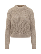 MAX MARA STUDIO - Max Mara Studio Maglione a Rombi con Filato Lurex - Beige - LIDIASHOPPING® - Official Website