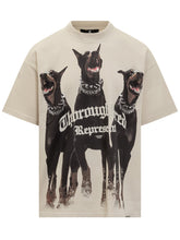 REPRESENT - Represent T-Shirt Beige con Stampa Dobermann - Beige - LIDIASHOPPING® - Official Website