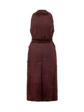 MAX MARA - Max Mara Gilet Lungo in Lana Bordeaux con Cintura - Rosso | Lidia Shopping ® | Official Website