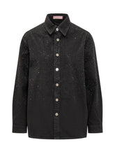 TWENTY FOURHAITCH - Twenty Fourhaitch Rhinestone Denim Shirt - Black - LIDIASHOPPING® - Official Website
