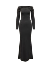 TWENTY FOURHAITCH - Abito Lungo Twenty Fourhaitch con Scollo Bardot - Nero - LIDIASHOPPING® - Official Website
