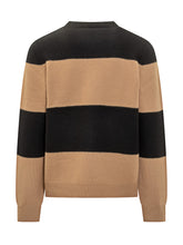 APC - A.P.C. Black and Beige Striped Sweater with Logo - Black - LIDIASHOPPING® - Official Website