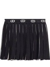 TWIN-SET - Twinset Gonna Plissé con Fascia Logata - Nero | Lidia Shopping ® | Official Website