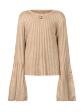 TWIN-SET - Twinset Kids Maglia Oro a Coste con Maniche Svasate - Oro | Lidia Shopping ® | Official Website