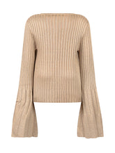TWIN-SET - Twinset Kids Maglia Oro a Coste con Maniche Svasate - Oro | Lidia Shopping ® | Official Website