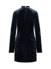 ROTATE - Rotate Draped Velvet Mini Dress - Blue - LIDIASHOPPING® - Official Website