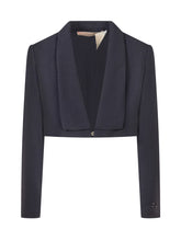 ELISABETTA FRANCHI KIDS - Elisabetta Franchi Kids Blue Bolero with Logo - Black - LIDIASHOPPING® - Official Website