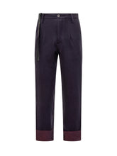 MAURIZIO MASSIMINO - Pantaloni a Righe con Risvolto Maurizio Massimino - Blu | Lidia Shopping | Official Website