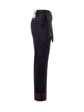 MAURIZIO MASSIMINO - Pantaloni a Righe con Risvolto Maurizio Massimino - Blu | Lidia Shopping | Official Website