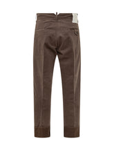 MAURIZIO MASSIMINO - Pantaloni Gessati con Risvolto Maurizio Massimino - Marrone | Lidia Shopping | Official Website