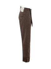 MAURIZIO MASSIMINO - Pantaloni Gessati con Risvolto Maurizio Massimino - Marrone | Lidia Shopping ® | Official Website