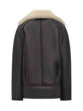 GIOCASTA - Giocasta Black Leather Jacket with Shearling - Brown - LIDIASHOPPING® - Official Website