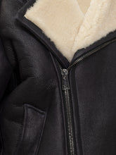 GIOCASTA - Giocasta Black Leather Jacket with Shearling - Brown - LIDIASHOPPING® - Official Website