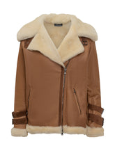 GIOCASTA - Giocasta Giacca in Pelle con Shearling - Beige | Lidia Shopping ® | Official Website