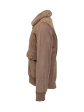 DFOUR - Dfour Suede Shearling Jacket with Flap Pockets - Brown - LIDIASHOPPING® - Official Website