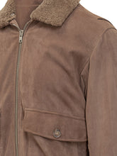 DFOUR - Dfour Suede Shearling Jacket with Flap Pockets - Brown - LIDIASHOPPING® - Official Website