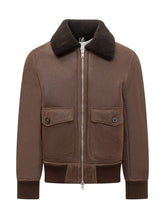 DFOUR - Dfour Brown Suede Shearling Jacket with Contrast Collar - Brown | Lidia Shopping ® | Official Website
