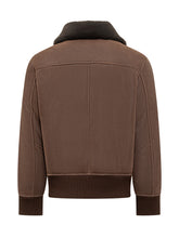 DFOUR - Dfour Brown Suede Shearling Jacket with Contrast Collar - Brown | Lidia Shopping ® | Official Website