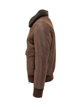 DFOUR - Dfour Brown Suede Shearling Jacket with Contrast Collar - Brown | Lidia Shopping ® | Official Website
